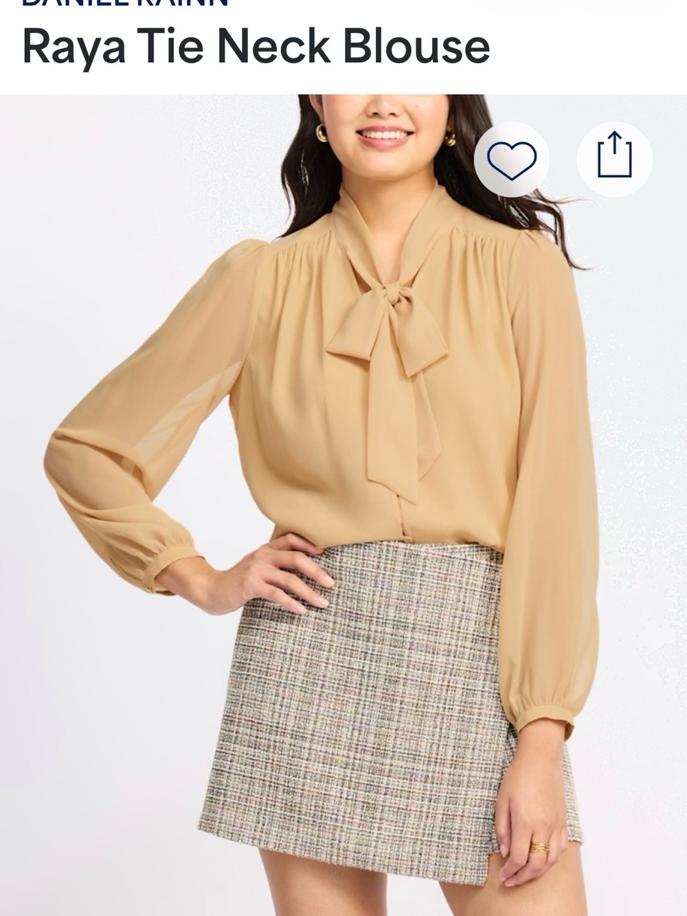Daniel Rainn Tie-Neck Blouse in Camel